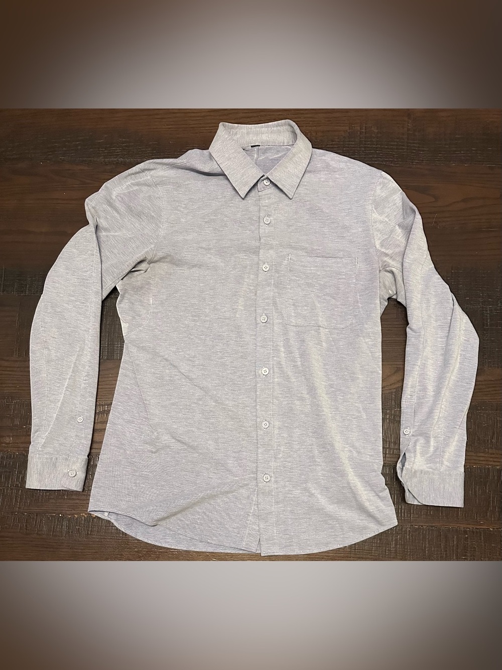 Lululemon Commission Button Down Casual Athletic fit Shirt Sz Small Blue / Gray